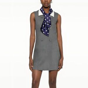 Self-Portrait herringbone-design mini dress